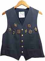 KarlHelmut カールヘルム ベスト ジレ スウェード調 ブラウン 犬 Amazon.co.jp: カールヘルム Karl Helmut ジレ ベスト ワッペン